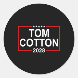 Pegatina Redonda Tom Cotton 2028 Elección Presidencial Bandera De E