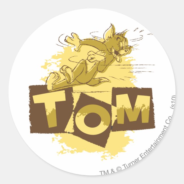 Pegatina Redonda Tom Sliding Stop (Anverso)