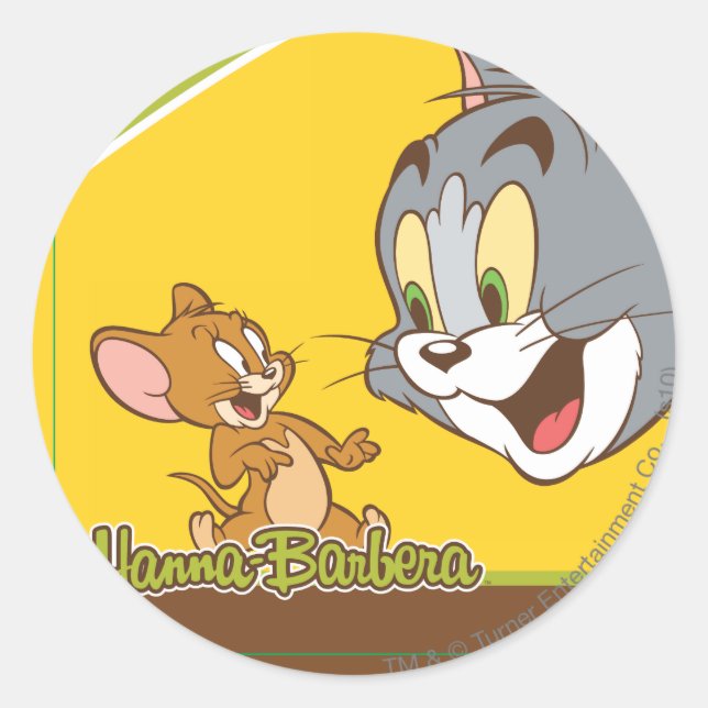 Pegatina Redonda Tom Y Jerry (Anverso)