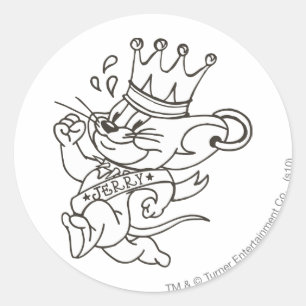 Pegatina Redonda Tom y Jerry King Jerry