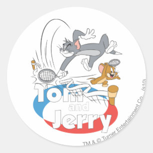 Pegatina Redonda Tom y Jerry Tennis Stars 7