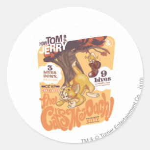 Pegatina Redonda Tom y Jerry The Cats Me-Ouch