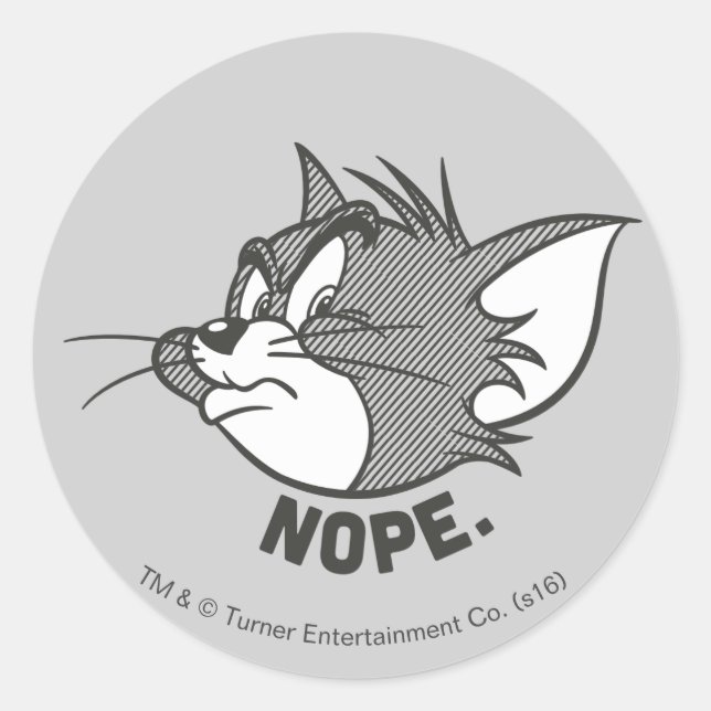 Pegatina Redonda Tom Y Jerry | Tom Dice Que No (Anverso)