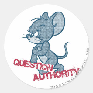 Pegatina Redonda Tom y Jerry Tough Mouse 2