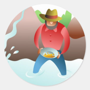 Pegatina Redonda Toma panorámica para el oro