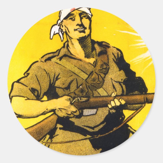 Pegatina Redonda Tomamos La Colina (Anverso)