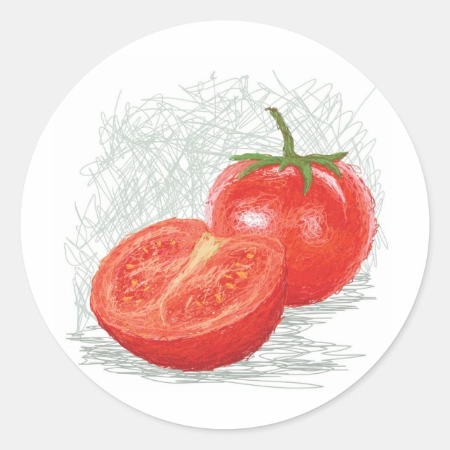 Pegatina Redonda tomate (Anverso)