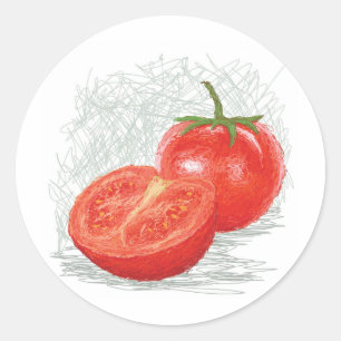Pegatina Redonda tomate