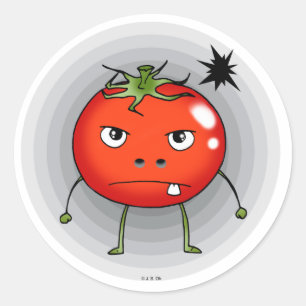 Pegatina Redonda Tomate enojado