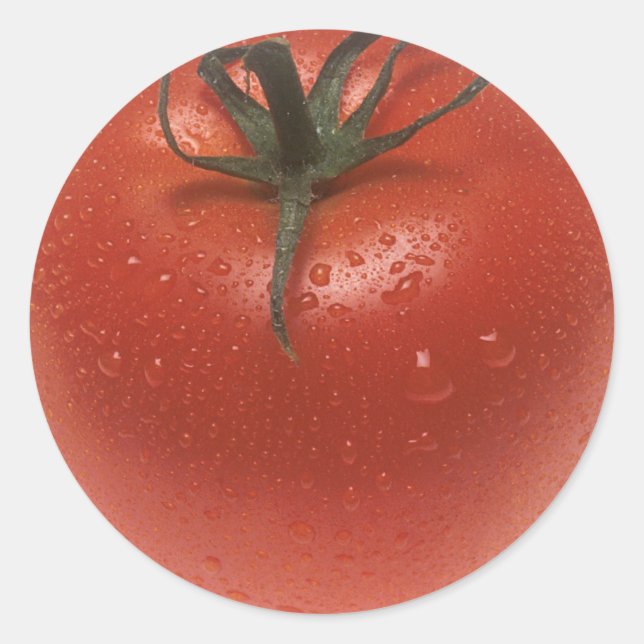 Pegatina Redonda Tomate fresco (Anverso)