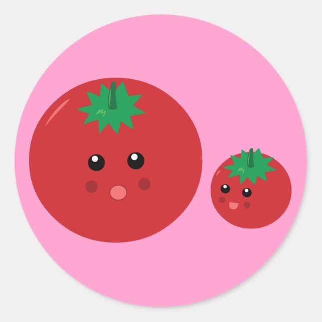 Pegatina Redonda Tomate lindo (Anverso)