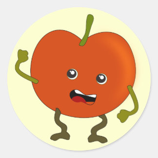 Pegatina Redonda Tomate repugnante: Mal juego de frutas