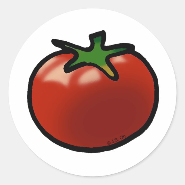 Pegatina Redonda Tomate rojo (Anverso)