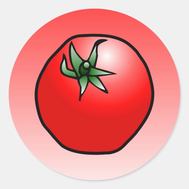 Pegatina Redonda Tomate Rojo (Anverso)