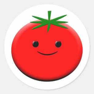 Pegatina Redonda Tomate Rojo