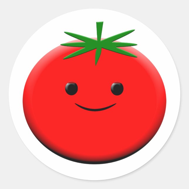 Pegatina Redonda Tomate Rojo (Anverso)