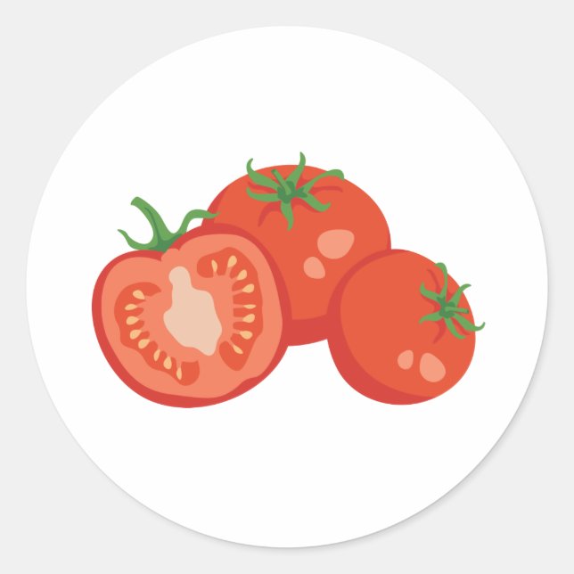 Pegatina Redonda Tomates (Anverso)