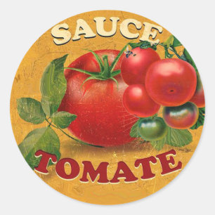 PEGATINA REDONDA TOMATES COCINA PRESERVADA, CANNINGS, SALSA DE TOMA