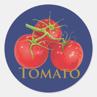 Pegatina Redonda Tomates rojos de plumón