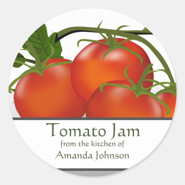 Pegatina Redonda Tomato Jam (Anverso)