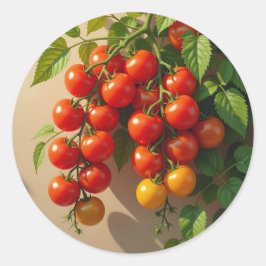 Pegatina Redonda Tomato Plant Gardening Themed Summer Vibes