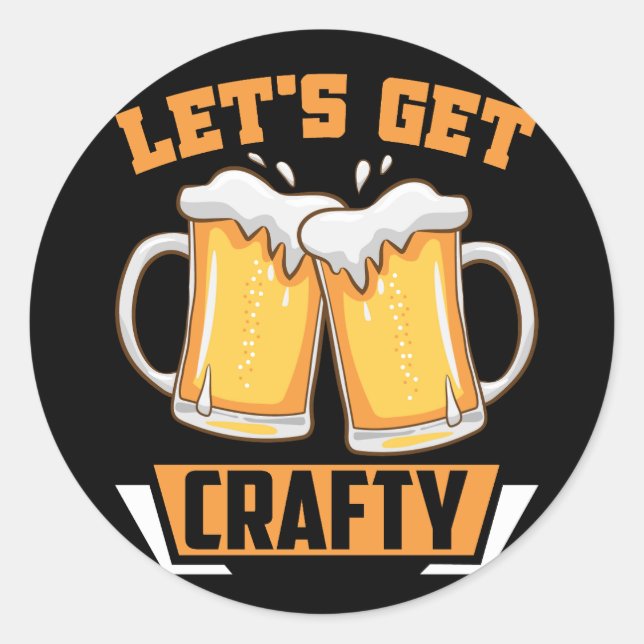 Pegatina Redonda tomemos cerveza artesanal (Anverso)