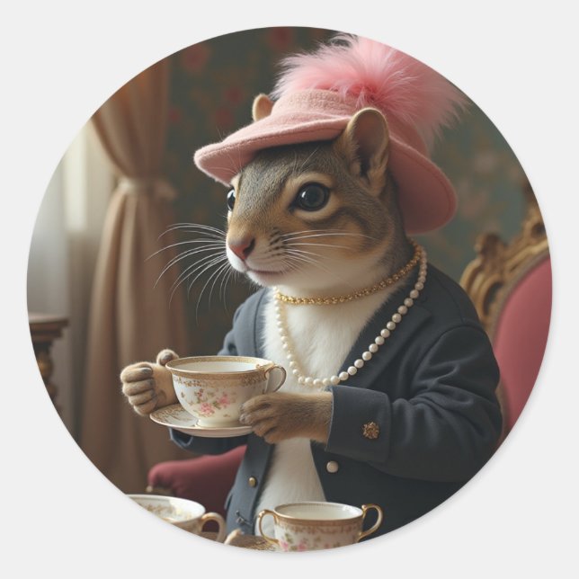 Pegatina Redonda Tomemos té (Anverso)