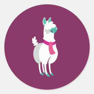 Pegatina Redonda Tommy the Llama