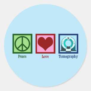 Pegatina Redonda Tomografía de amor por la paz
