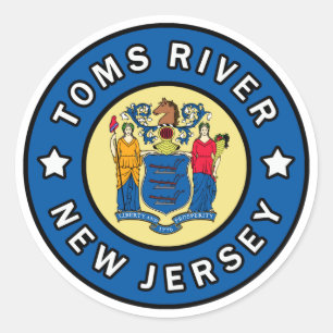 Pegatina Redonda Toms River New Jersey