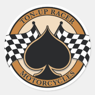 Pegatina Redonda Ton-up Racer