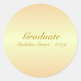 Pegatina Redonda Tonos Marrón Dorado Graduación