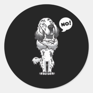 Pegatina Redonda Tonto inglés Setter Dog divertido