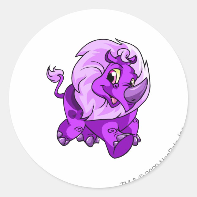 Pegatina Redonda Tonu Purple (Anverso)