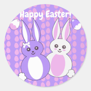 Pegatina Redonda Toon Bunny Easter
