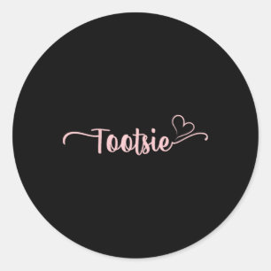 Pegatina Redonda Tootsie Heart Navidad Abuela Mujeres Día de la Mad