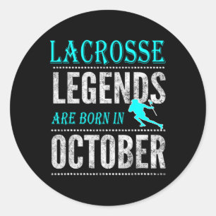 Pegatina Redonda Top Boys + Chicas Lacrosse Legend Nació Diversión