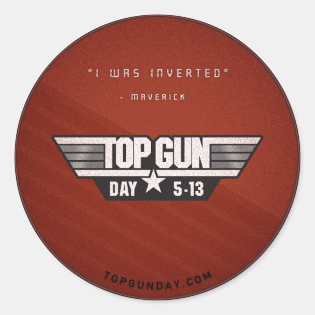 Pegatina Redonda Top Gun Day Sticker v2 - Me Invertieron (Anverso)