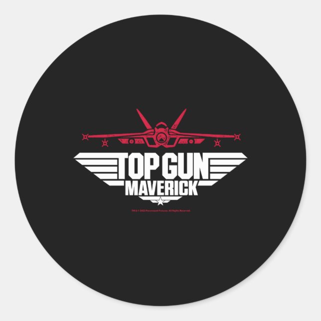 Pegatina Redonda Top Gun Maverick Fighter Jet