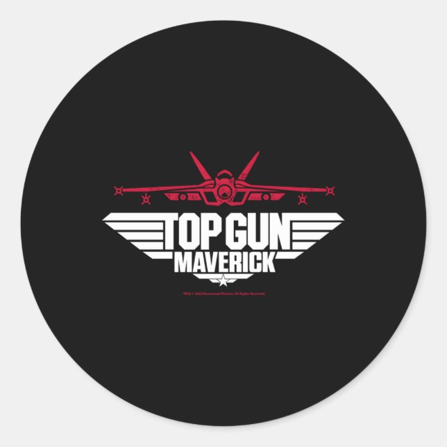 Pegatina Redonda Top Gun Maverick Fighter Jet (Anverso)
