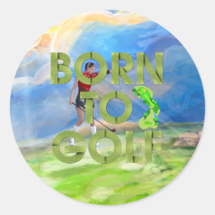 Pegatina Redonda TOP Nacido en Golf
