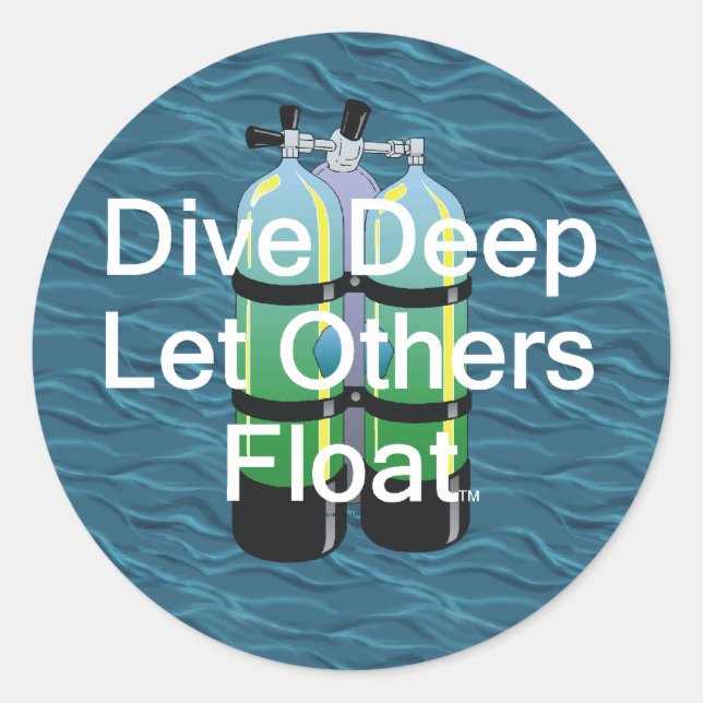 Pegatina Redonda TOP Scuba (Anverso)