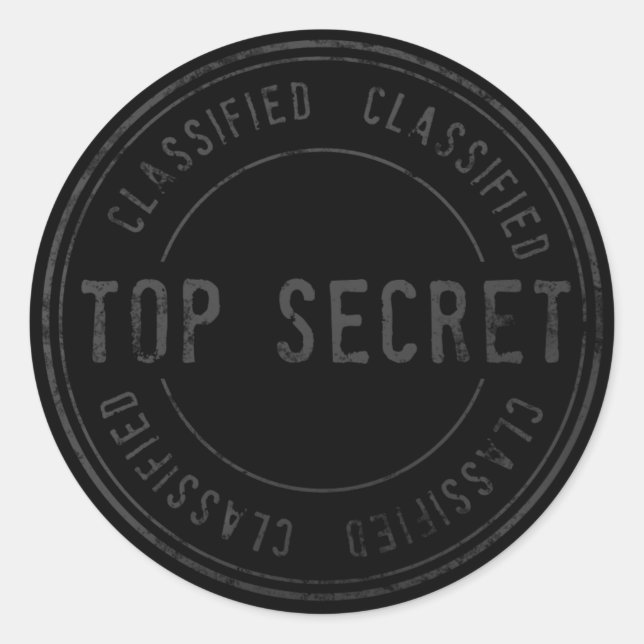 Pegatina Redonda Top Secret de la fiesta de cumpleaños de sorpresa  (Anverso)