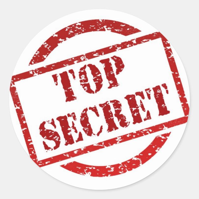 Pegatina Redonda Top Secret Stamp Classic Round Pegatina, brillante (Anverso)