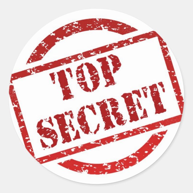 Pegatina Redonda Top Secret Stamp Classic Round Pegatina, brillante (Anverso)