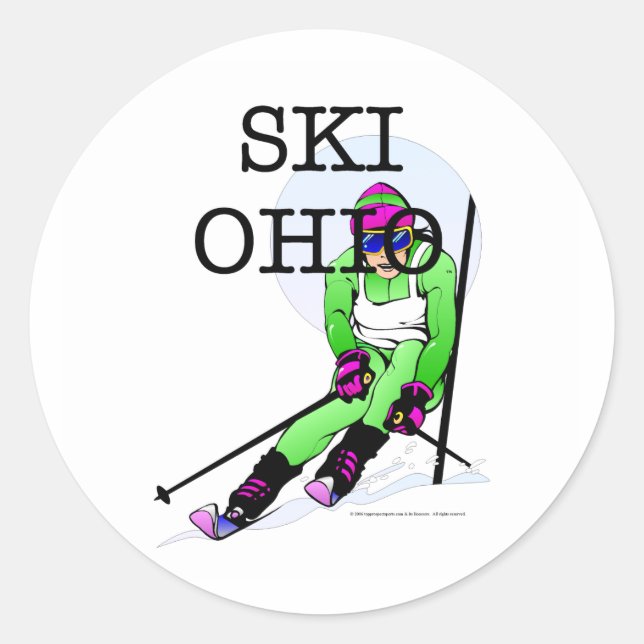 Pegatina Redonda TOP Ski Ohio (Anverso)