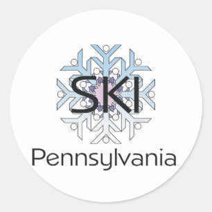 Pegatina Redonda TOP Ski Pennsylvania