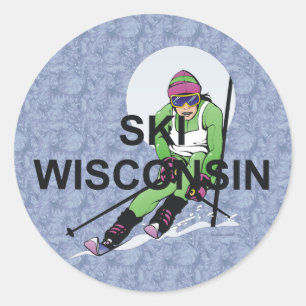 Pegatina Redonda TOP Ski Wisconsin