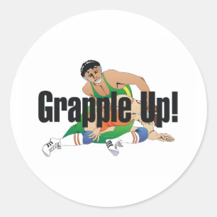 Pegatina Redonda TOP Wresting Grapple Up
