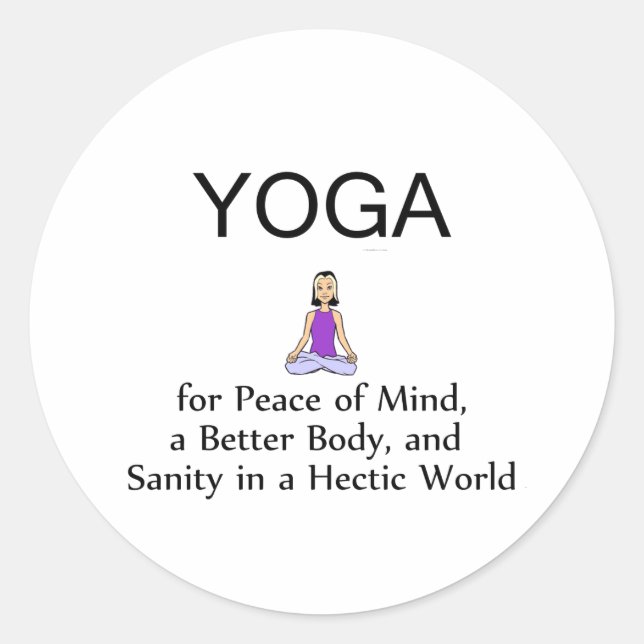 Pegatina Redonda TOP Yoga Slogan (Anverso)